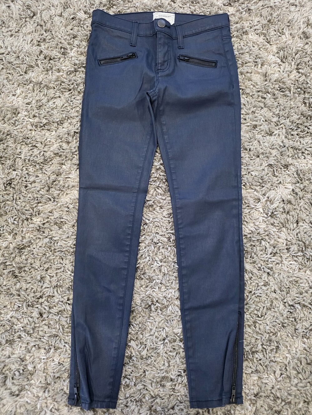 Current/Elliott The Soho Zip Stiletto Skinny Jeans Gray Blue Size 26